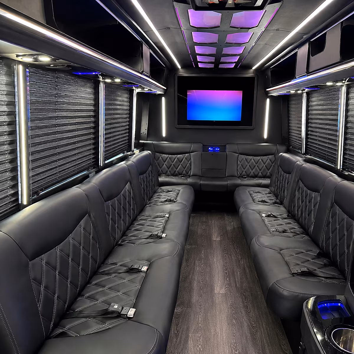 Denver Prom & Homecoming Transportation party bus interior