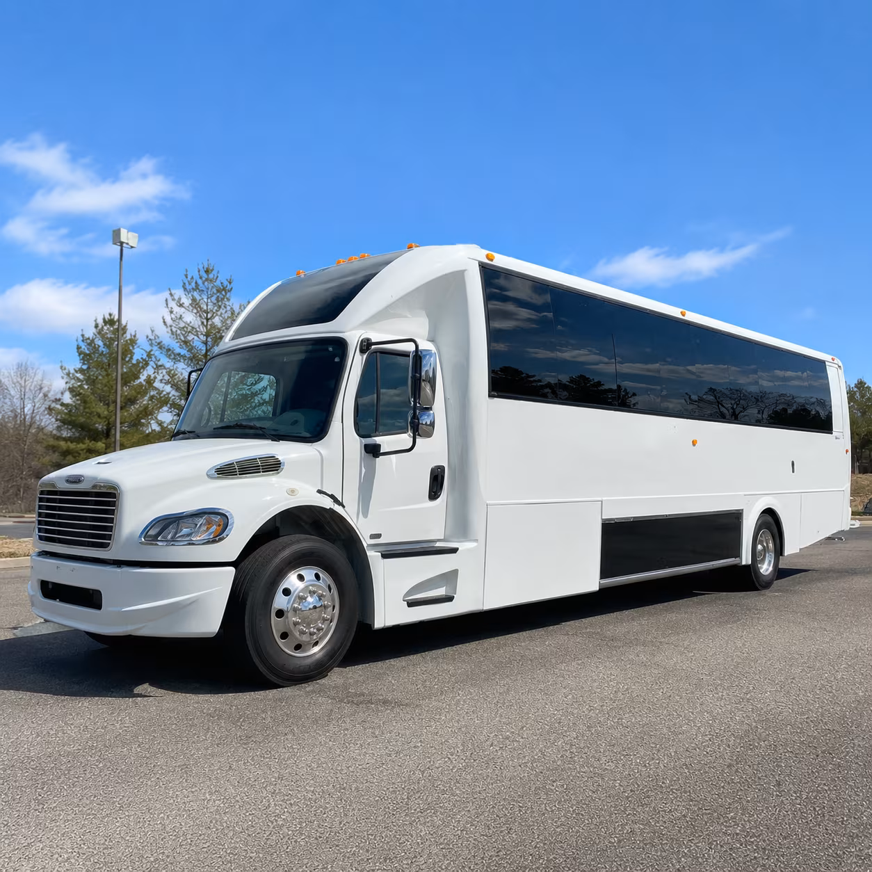 Denver Sporting Event Transportation party bus exterior