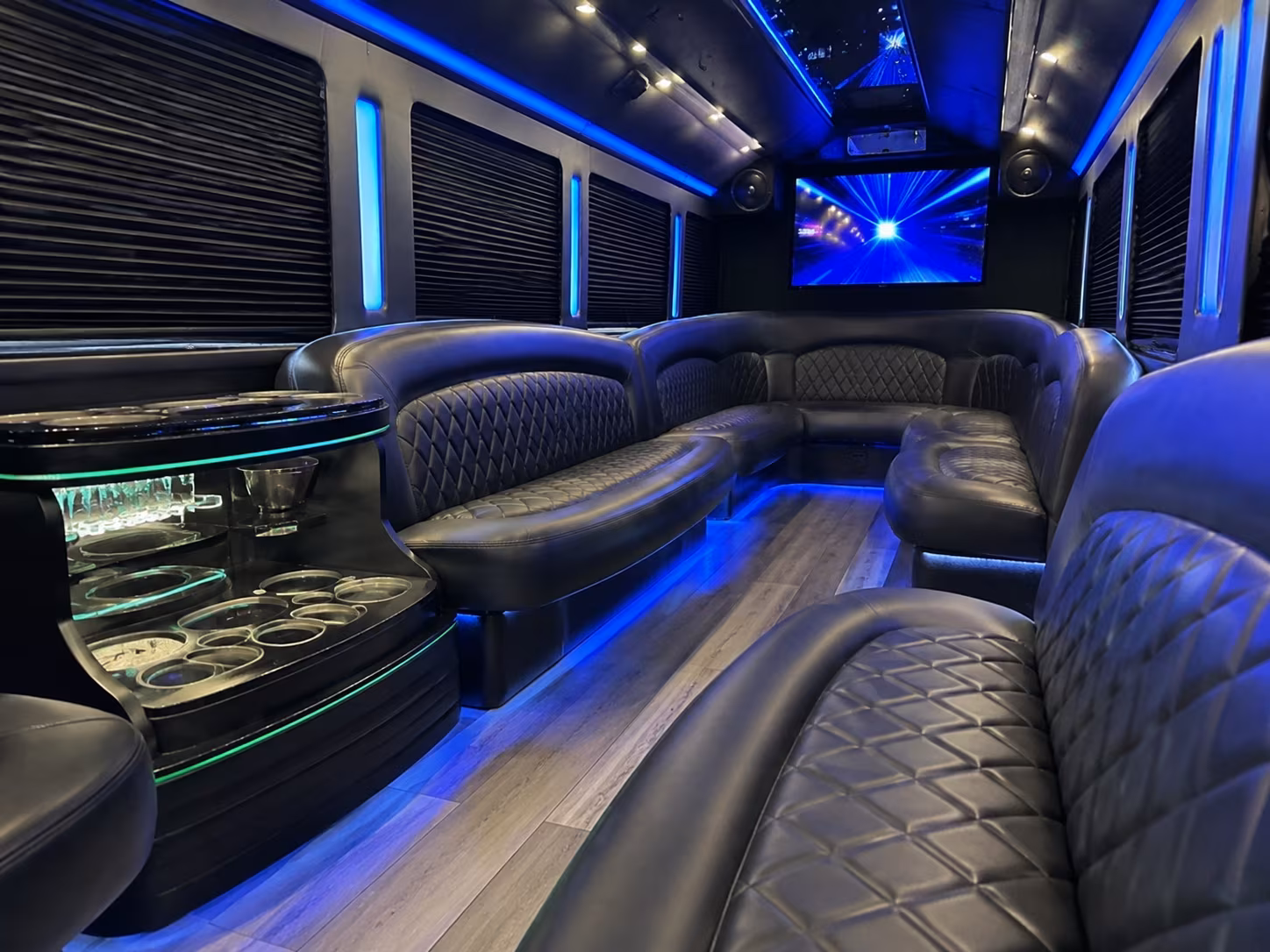 Denver Sporting Event Transportation party bus exterior