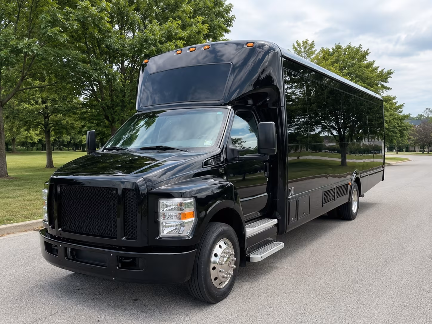Denver Sporting Event Transportation party bus exterior
