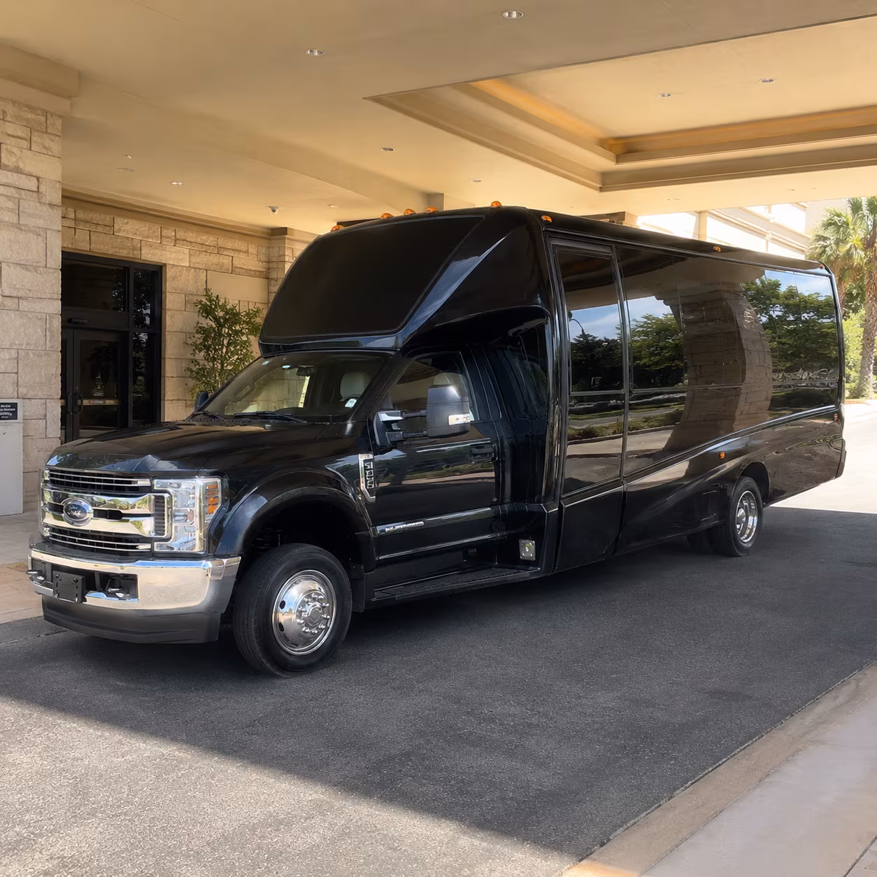Denver Sporting Event Transportation party bus exterior