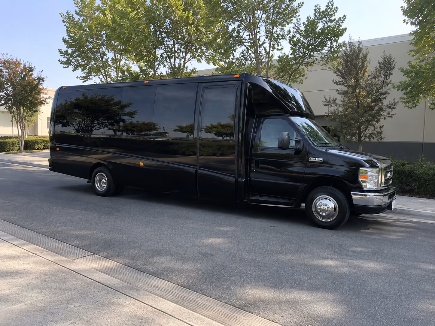 Interior of a party bus rental serving Denver